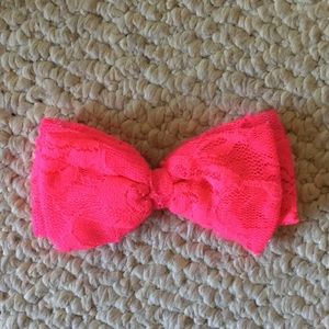 Pink lace bow